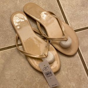 Loft Nude Flip Flop Sandals NWT Size 6